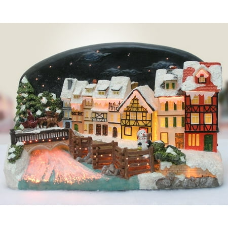 Fiber optic lighted christmas village