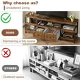 thumbnail image 2 of 63"/71"/79" Modern-Industrial TV Stand with 2 Fabric Drawers, Entertainment Center for TVs Up to 75", Rustic Brown Media Console with Storage Shelves, Open Design & Metal Frame, 2 of 7