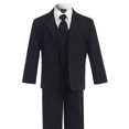 thumbnail image 4 of OLIVIA KOO Boys Classic Suit Set with Cloth Cover ButtonsLargeBlack, 4 of 8