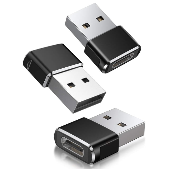 USB to USB C Adapter 3-Pack, Type C Female to USB Male Charging Cable Converter