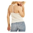 thumbnail image 2 of GUESS Womens Ivory Metallic Textured T-back Sleeveless Square Neck Cami Sweater M, 2 of 4