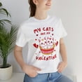 thumbnail image 2 of My Cats Are My Valentine, Bella & Canvas Unisex Cotton Short Sleeve T-Shirt, 2 of 2
