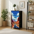 thumbnail image 7 of Western Dresser for Bedroom with 4 Storage Drawers Desert Road Majestic Red Rock Canyon Scenic Blue Sky Clouds Dressers Chest of Drawers Steel Framed Fabric Closet Organizers for Entryway, 7 of 7