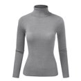 thumbnail image 1 of FashionMille Women Ribbed Knit Texture High Neck Long Sleeve Pullover Sweater, 1 of 5