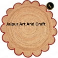 thumbnail image 5 of Jaipur Art And Craft Round Jute Area Rug Bohemian Style Indian Natural Fiber Handmade Decorative Rug (4x4 Sq Ft), 5 of 7