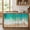 Teal Green, variant on Blue Striped Cabinet Curtain 35"Wx35"L, Dustproof Under Sink Skirt with Self Adhesive Tape, Farmhouse Blue White Stripes Cabinet Curtain Cover for Kitchen Sink, Bathroom Vanity, Laundry Room