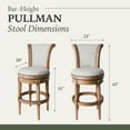 thumbnail image 2 of Maven Lane Pullman Wooden Swivel Kitchen Bar Stool, Weathered Oak, Set of 4, 2 of 6