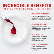 BioActive B12 Full Spectrum Vegan Methylated Vitamin B12 Sublingual Liquid Methylcobalamin, Hydroxocobalamin & Adenosylcobalamin 1,000 mcg per Drop (5 Drops 5,000mcg / 4 Month Supply) 20 ml