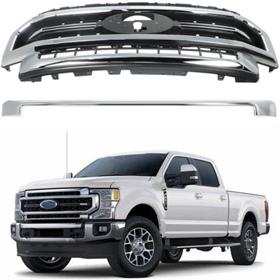 LABLT Replacement for Ford Super Duty 2020-2022 F-250 F-350 Lariat Chrome Grill Grille
