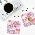 thumbnail image 4 of Lsque Sanrio Pattern 4" Drink Coasters Set of 6, Leather Absorbent Coasters, Table Coaster Set Decorative Coffee Cup Coasters Housewarming Gift, 4 of 7