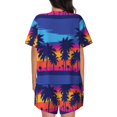 thumbnail image 3 of Lsque Beach with Palm Trees Women's Short-Sleeved Pajama Set - 2 Piece Soft and Lightweight Sleepwear Set-Small, 3 of 9