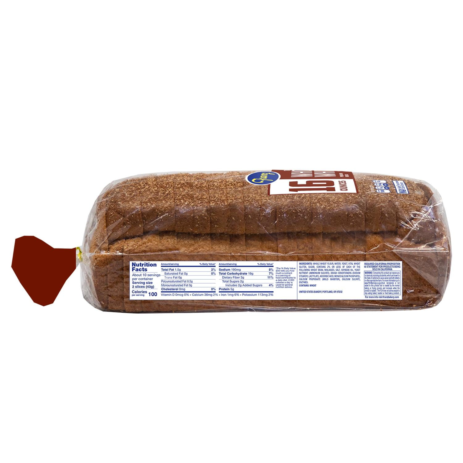 Franz Whole Wheat Made with 100% Whole Wheat Flour Bread, 16 oz