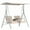 Beige, variant on Spaco 2-Seater Outdoor Swing with Canopy & Table, Patio Swing Chair for Outdoor, Gray