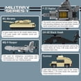 thumbnail image 2 of Apostrophe Games 5 Military Building Block Sets (659 Pieces) F-22 Raptor, M1 Abrams Tank, Black Hawk Helicopter, Reaper UAV and Humvee Army Truck Scale Models for Kids and Adults, 2 of 5