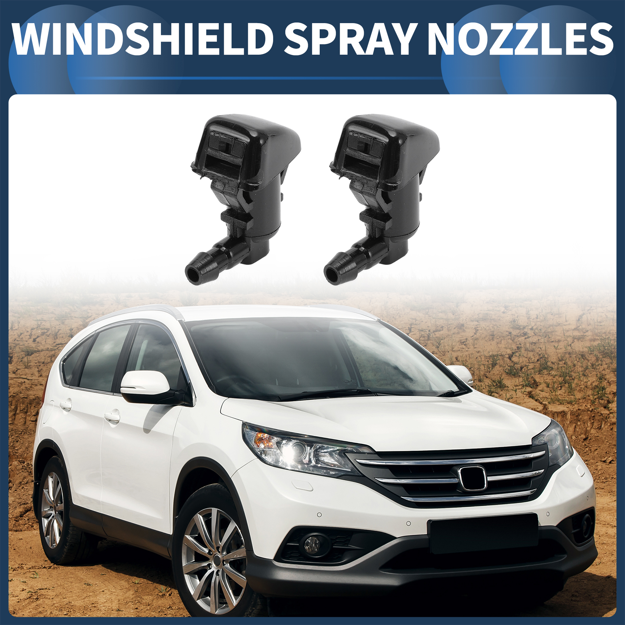 Unique Bargains Windshield Washer Nozzle Kit for Ford Edge 2011-2015