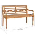 thumbnail image 4 of vidaXL Batavia Bench with Light Blue Cushion 120 cm Solid Teak Wood, 4 of 5