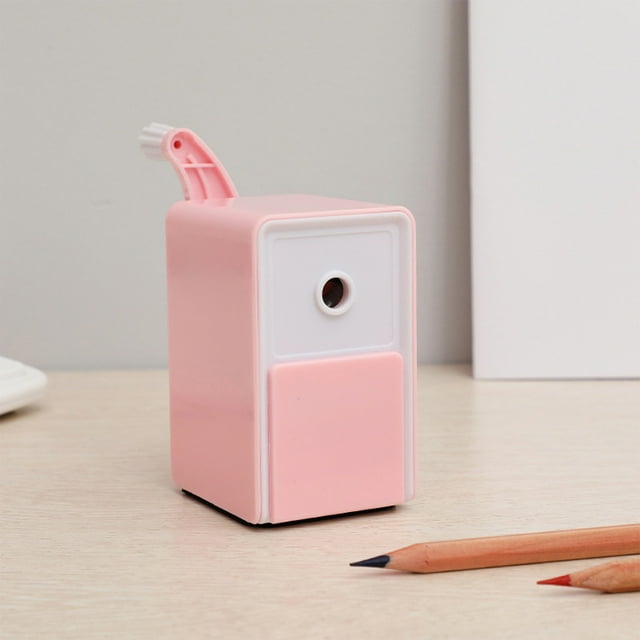 Dvkptbk Pink Pencil Sharpener for Kids, Manual Pencil Sharpener with Hand Crank for Classroom, Office, Home