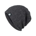 thumbnail image 1 of Sombreros para hombre, gorros de lana de punto, gorros de invierno de terciopelo, gorros cálidos con estrella de cinco puntas, gorros para exteriores, gorros de poliéster para hombre., 1 of 3