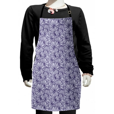 

Floral Kids Apron Delicate Bouquet of Flowers Pattern with Superimposed Contour Petals Print Boys Girls Apron Bib with Adjustable Ties for Cooking Baking Painting Purple and Lavender by Ambesonne