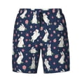 thumbnail image 4 of Lsque Mens Swim Trunks Rabbit And Flower Pattern - Bathing Suit Compression Liner - Beach Swim Shorts Swimwear - (S-3XL) - Stretch Quick Dry -Medium, 4 of 9