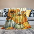 thumbnail image 2 of Chilfamy Pumpkin Sunflowers Table Cloth Throw Blanket for Couch Sofa Bed Office all Seasons - 100% Anti-Pilling Flannel Blanket 60x80in, 2 of 6