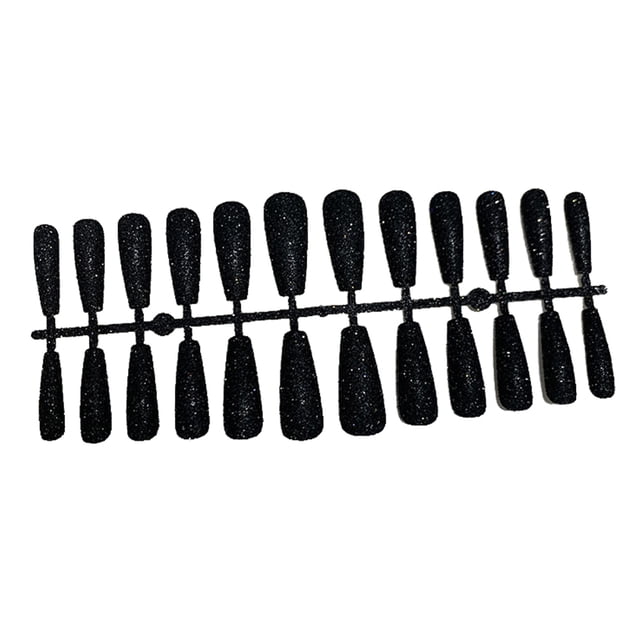Vogacara 24 piezas de uñas postizas, polvo brillante, cubierta completa, puntas de uñas artificiales, patrón de ataúd, calcomanía para Type10 NO10