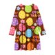 thumbnail image 4 of Vestido de manga larga con cuello redondo para niñas, vestido elástico de manga larga, corte A, estilo patinador con volantes, vestido de recital escolar, vestido de manga larga con cuello redondo par, 4 of 6