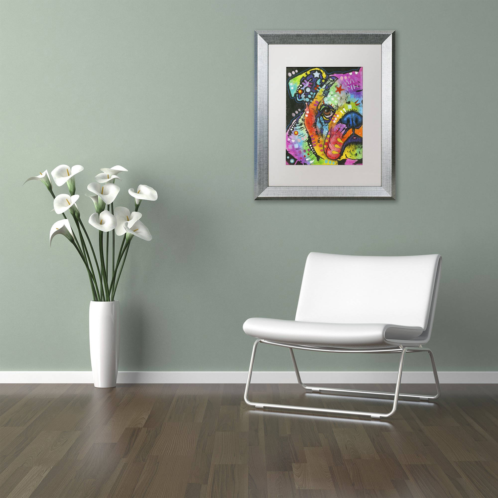 Trademark Fine Art "What you lookin at" Canvas Art by Dean Russo, White Matte, Silver Frame