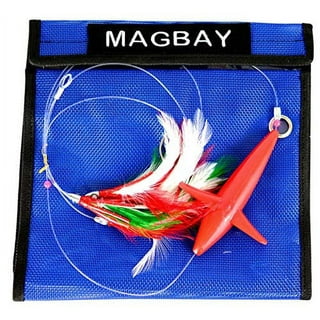MagBay Premier 6 Tuna Feather Lures - Trolling Feathers (Blue White)