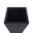 thumbnail image 6 of Jadiel Outdoor Riveted Light weight Concrete Square Tapered Garden Urn Planter, Black, 6 of 8
