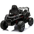 thumbnail image 3 of Farmdex 4WD 24V Ride on Toys 2 XL Seater Kids Ride on Cars w/ Remote Control, 4*200W Motor, Electric Off-Road UTV 7AH Battery Powered 4-Wheeler Vehicle w/ Bluetooth, Music, 3-Speed, LED Light, Black, 3 of 19