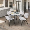 thumbnail image 2 of Regency Kahlo 36 in. Round Breakroom Table- Maple Top, Chrome Base & 4 M Stack Chairs- Grey, 2 of 8