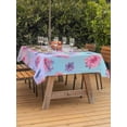 thumbnail image 2 of Outdoor Tablecloth with Umbrella Hole and Zipper, Spring Floral Rectangle Table Cloth 54x80 Inch Waterproof Tablecloth, Purple Pink Blue Flower Summer Botanical Picnic Table Cover for Patio Camping, 2 of 7