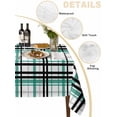 thumbnail image 2 of Teal Black Plaid Table Cloth, Farmhouse Teal Black Checkered Waterproof Tablecloth for Square Tables, Reusable Washable Fabric Table Cover for Restaurant Kitchen Dining Tables 60"x60", 2 of 6