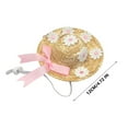 thumbnail image 3 of Porch Big White Summer Grass Hat Flower Small Hat Pet, 3 of 5