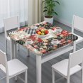 thumbnail image 3 of Pioneer Flower Floral Print Pattern Square Fitted Tablecloth with Elastic Edge,Square Table Cover,Washable Elastic Table Cover for Home Kitchen Party Decor 34"x34", 3 of 6