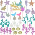 thumbnail image 1 of 36 piezas de decoración para tartas con purpurina, diseño de sirena, de Wootkey, para decoración de fiestas, 1 of 7