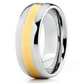 thumbnail image 2 of Silly Kings 8mm Yellow Gold Tungsten Carbide Wedding Band Shiny Polish Handmade Ring Comfort Fit Mens, 2 of 3