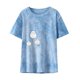 thumbnail image 3 of Gibobby Playera de Manga Corta con Cuello Redondo Mujeres Casual Tie Dye Impresión manga corta Tops Blusa Cuello redondo Casual Tee Túnica Camisas(Azul claro,CH), 3 of 4