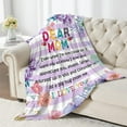 thumbnail image 2 of Mom Blankets from Daughter, Birthday Gifts for Mom from Son, Dear Mom Blanket for Mother with Many Moved Words, Thanksgiving Christmas Bday Mothers Day Presents for Mom Throw Blanket 50" X 60", 2 of 7