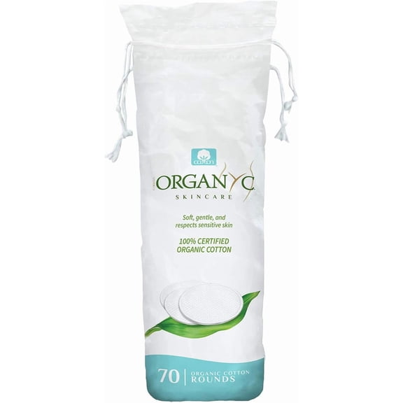 100% Organic Cotton Rounds - Biodegradable Cotton, Chemical Free, For nsitive Skin (70 Count) - Daily Cosmetics. Beauty and Personal Care