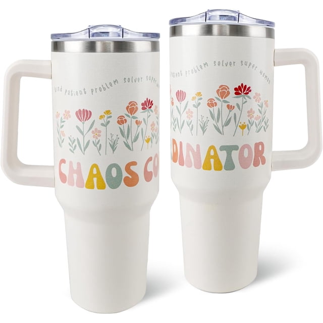 Chaos Coordinator Tumbler Teachers Tumbler Teacher Appreciation Gifts Funny Teacher Gifts Thank You Gifts For Teachers Chaos Coordinator Gifts For Women 40OZ Tumbler With Straw