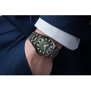 Geoffrey Beene Mens Stainless Steel Dress Watch Classic Quartz, Elegant Design, Water-Resistant