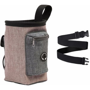 JinsintoDog Training Bag Dog Treat Bag Dog Pouch Dog Pouch Dog Treat Pouch Dog Food Bag Dog Training Bag Accessories, Brown & 17x15cm