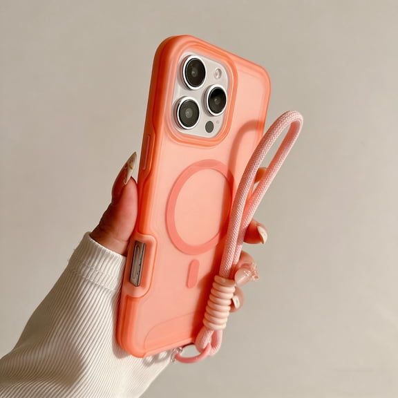 for iPhone 15 Plus Magnetic Case, Compatible with Mag-Safe, Military-Grade Drop Protection, Magnetic Car Mount, Anti-Fingerprint Translucent Skin-Feel Cover for iPhone 15 Plus, Orange