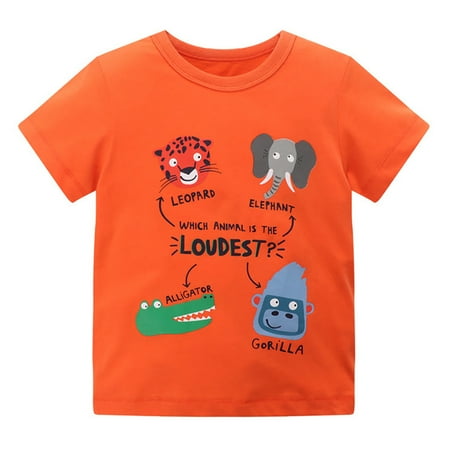 

Toddler T-shirts Boys Children s Shortsleeve Tees Fashion 4 Animals Printing Baby Cotton T-shirts 12M-8T
