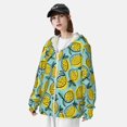 thumbnail image 3 of Lsque Lemon Pattern UPF 50+ Lightweight Sun Protection Men's Women's Long Sleeve Shirt, Hoodie Performance -Small, 3 of 7