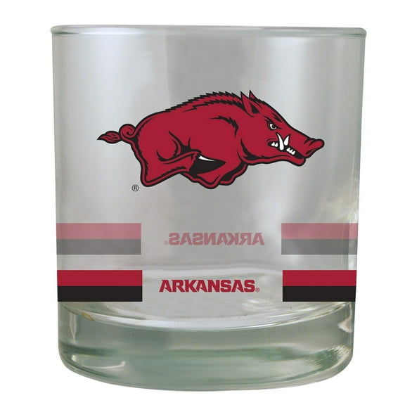 Arkansas Razorbacks 10oz. Banded Rocks Glass