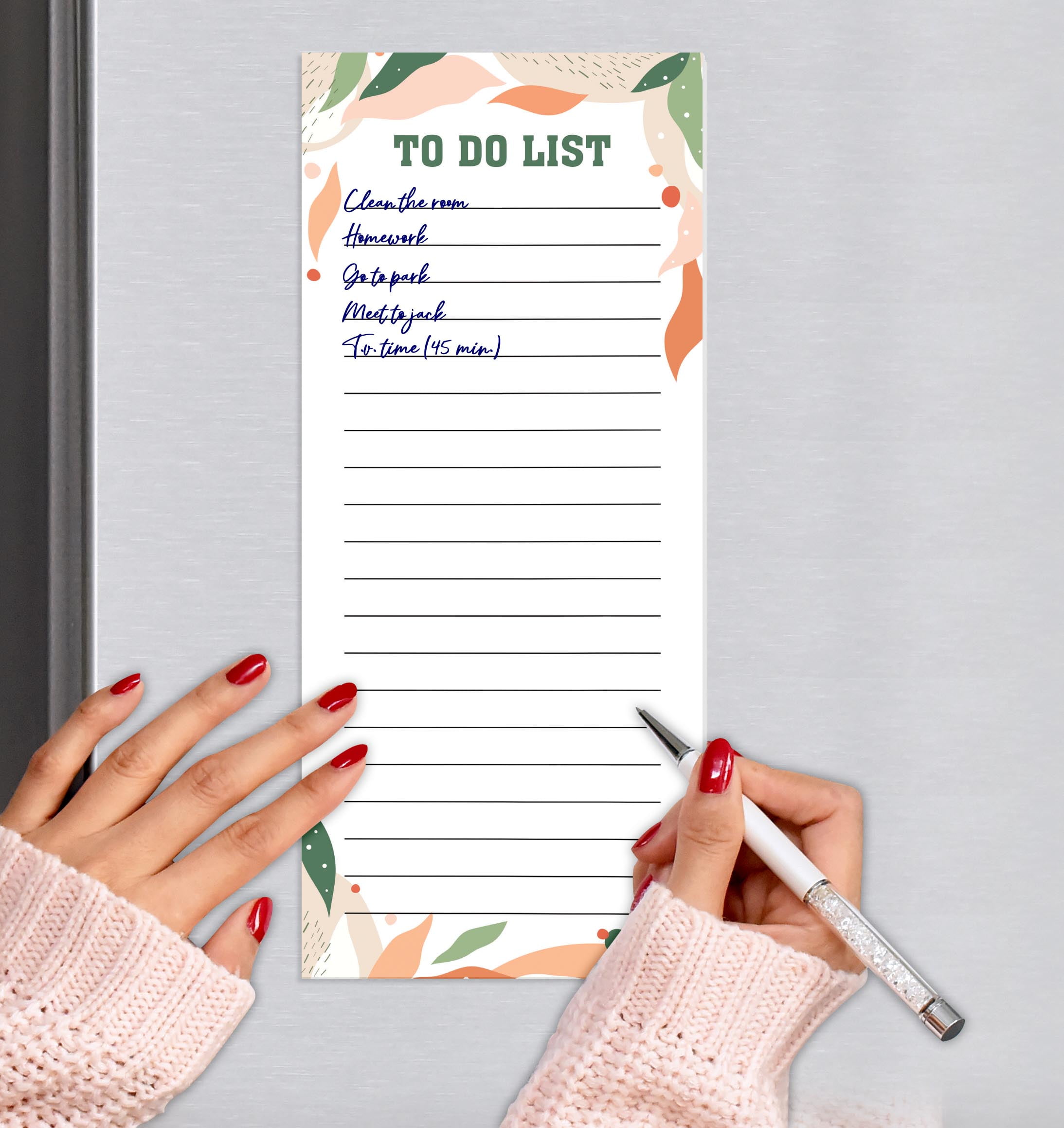 Inkdotpot Pack of 3 Magnetic Fridge To-Do List Notepads- Magnetic Memo Pads For Refrigerator-(50 Sheets Each)-NT