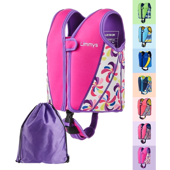 Limmys Premium Kids & Toddler Swim Training Vest, Neoprene Buoyancy Swim Aid with Adjustable Float System and Crotch Strap, UV Resistant, for Boys & Girls
